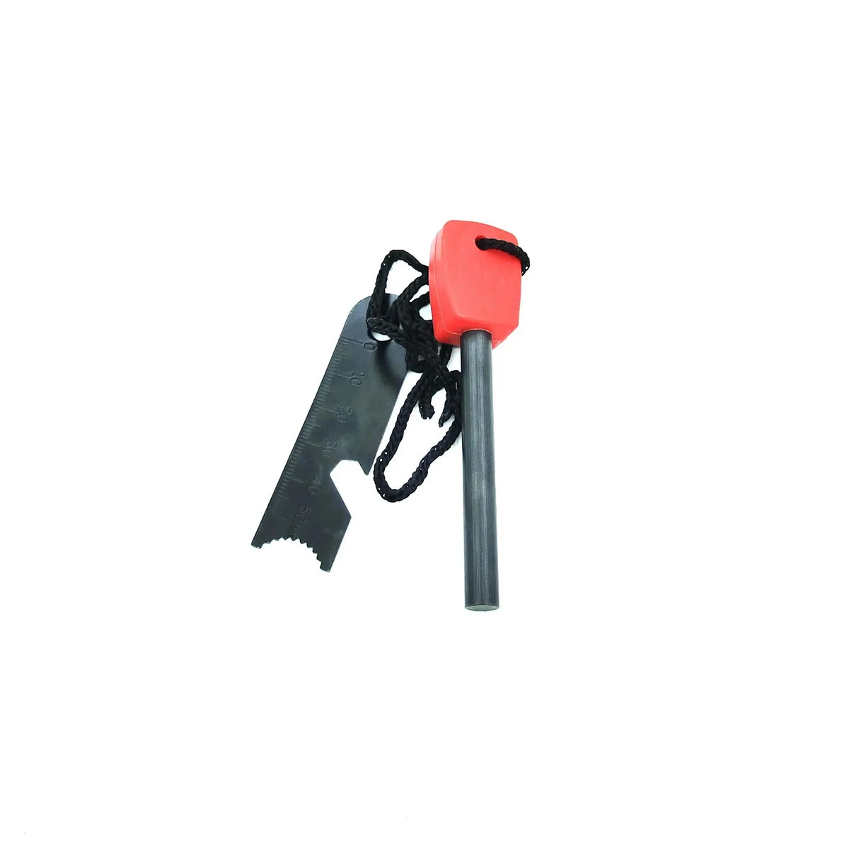 Wilderness Survival Portable Flint Kit - Magnesium Fire Starter Stick with Wooden Handle