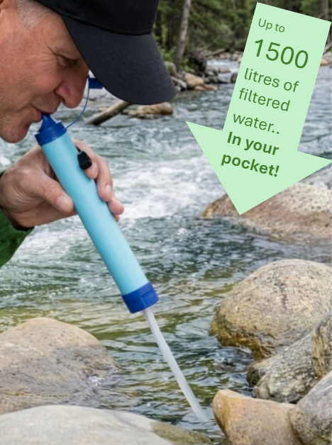 1pcs Outdoor Water Filter, Personal Straw Water Filtration System, Emergency Survival Water Purifier For Camping Hiking Climbing